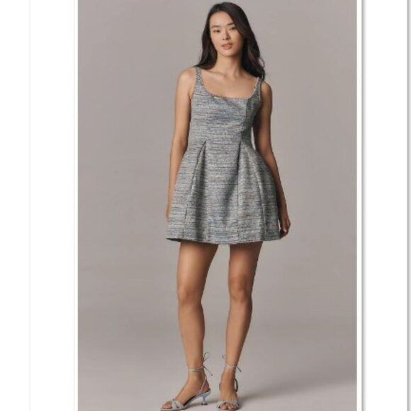 NWT By Anthropologie Sleeveless Tweed Mini Dress - M - NWT - Picture 4 of 16